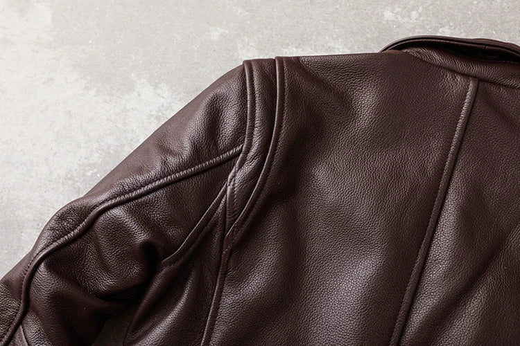 New Casual Real Cowhide Genuine Leather Jacket Men Slim Mens Clothes Spring Autumn Men's Cow Leather Clothing Asian Size 6XL