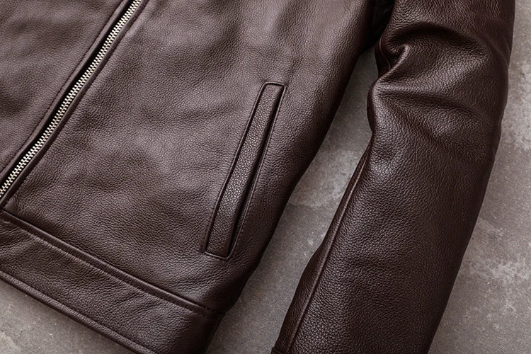 New Casual Real Cowhide Genuine Leather Jacket Men Slim Mens Clothes Spring Autumn Men's Cow Leather Clothing Asian Size 6XL