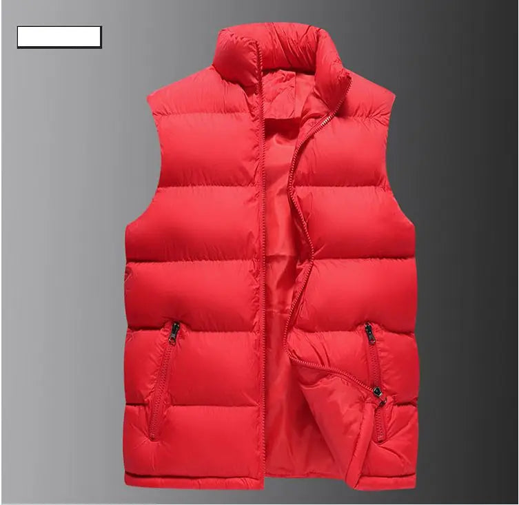 Mens Vest Jacket Warm Sleeveless Jackets Winter Waterproof Zipper