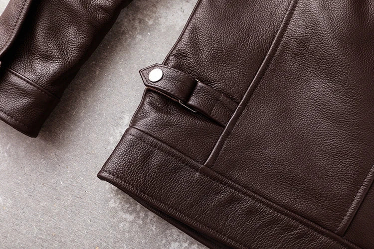 New Casual Real Cowhide Genuine Leather Jacket Men Slim Mens Clothes Spring Autumn Men's Cow Leather Clothing Asian Size 6XL