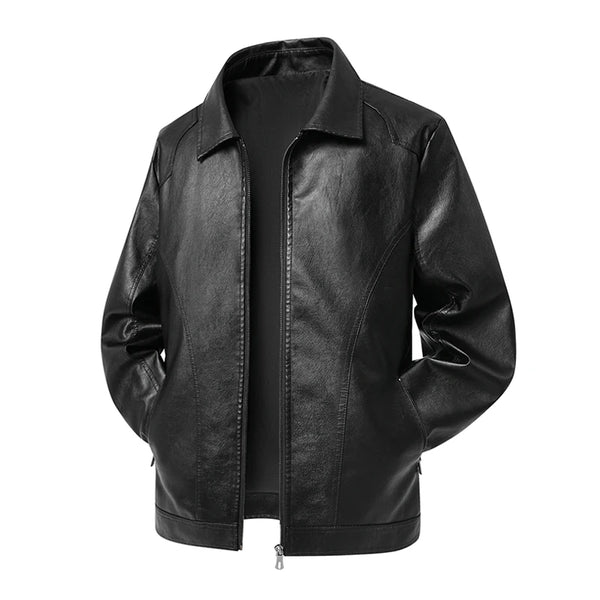 Men Spring Autumn Winter New PU Leather Jackets Men Stand Up Collar Cardigan New Motorcycle Leather Jacket Casual Leather Jacket