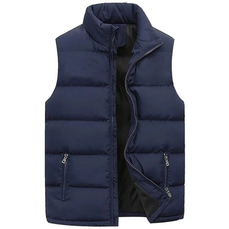 Mens Vest Jacket Warm Sleeveless Jackets Winter Waterproof Zipper