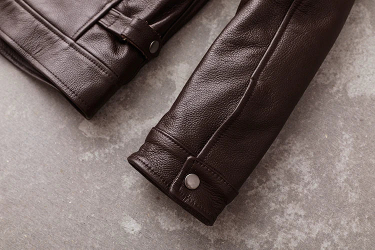 New Casual Real Cowhide Genuine Leather Jacket Men Slim Mens Clothes Spring Autumn Men's Cow Leather Clothing Asian Size 6XL