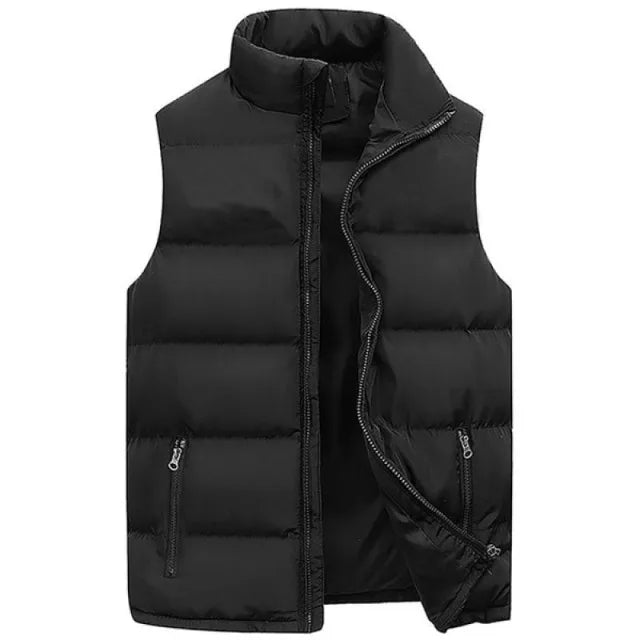 Mens Vest Jacket Warm Sleeveless Jackets Winter Waterproof Zipper