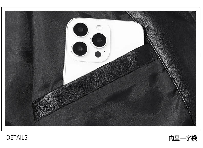 Men Spring Autumn Winter New PU Leather Jackets Men Stand Up Collar Cardigan New Motorcycle Leather Jacket Casual Leather Jacket