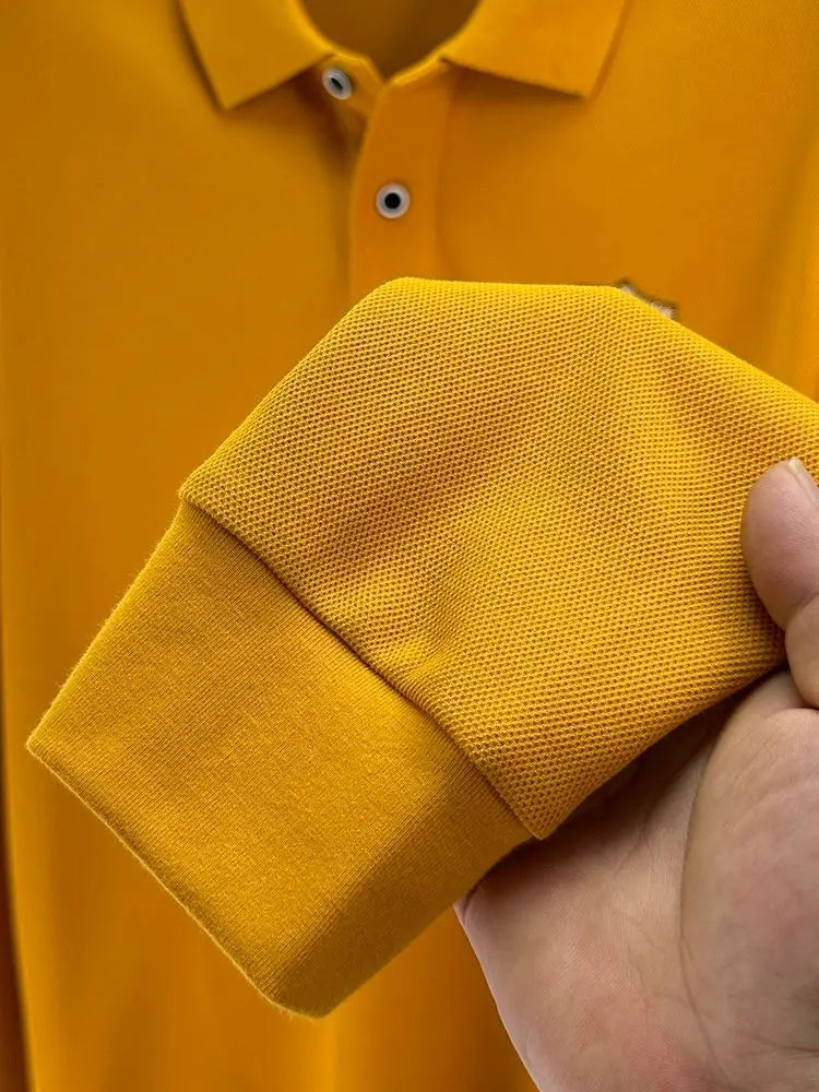 Light luxury brand embroidered long sleeved POLO shirt men's lapel top autumn new high-end cotton fashion casual Paul T-shirt