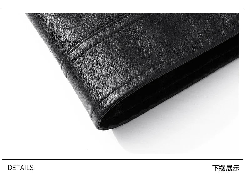 Men Spring Autumn Winter New PU Leather Jackets Men Stand Up Collar Cardigan New Motorcycle Leather Jacket Casual Leather Jacket