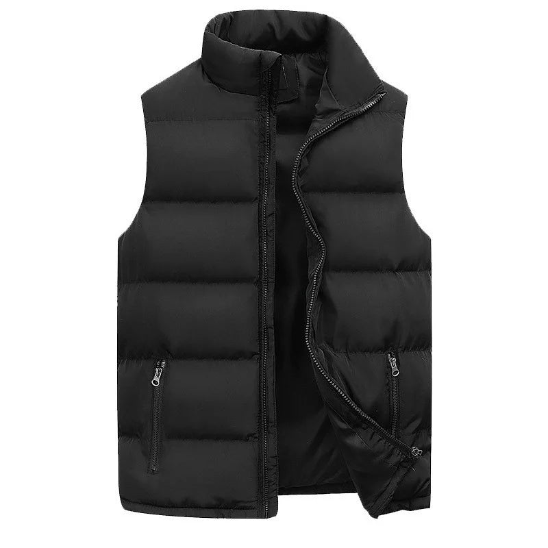 Mens Vest Jacket Warm Sleeveless Jackets Winter Waterproof Zipper