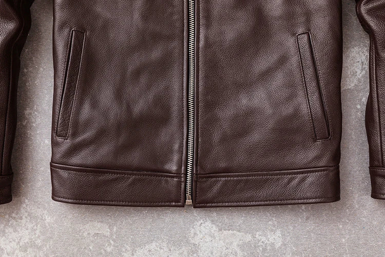 New Casual Real Cowhide Genuine Leather Jacket Men Slim Mens Clothes Spring Autumn Men's Cow Leather Clothing Asian Size 6XL