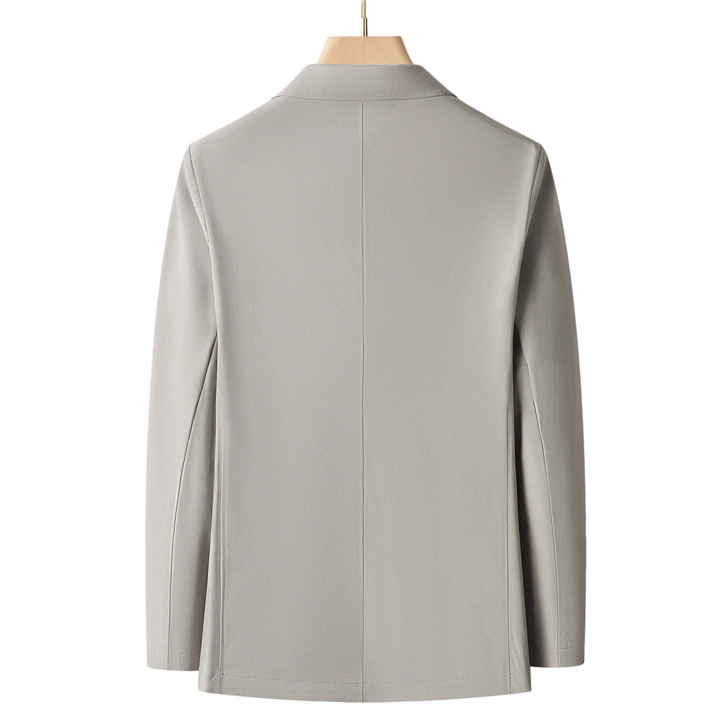Minimalist Men Casual Blazer Ice Silk Nylon Spandex Seamless High Stretch Sun Protection Cooling Summer Breathable Tech Jacket