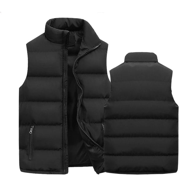 Mens Vest Jacket Warm Sleeveless Jackets Winter Waterproof Zipper