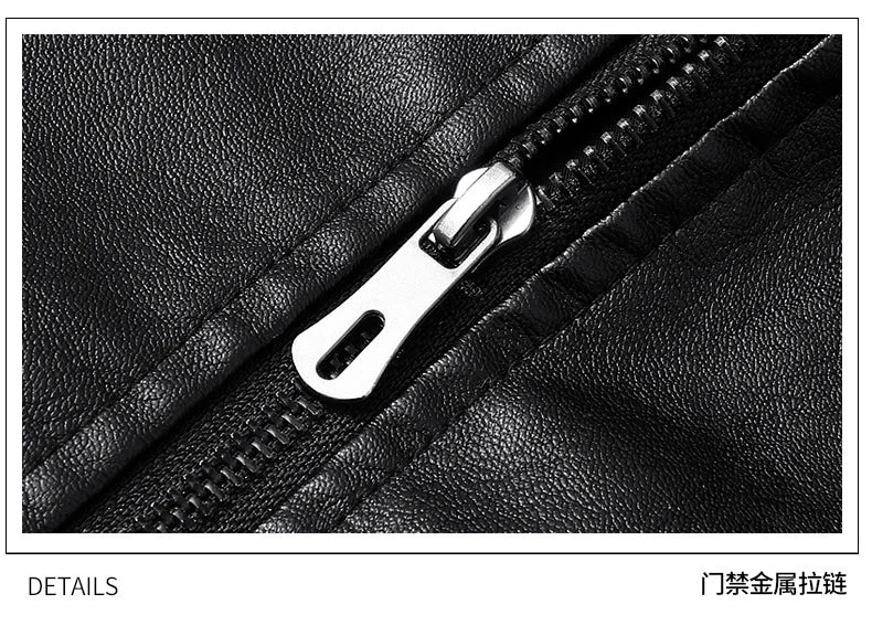 Men Spring Autumn Winter New PU Leather Jackets Men Stand Up Collar Cardigan New Motorcycle Leather Jacket Casual Leather Jacket
