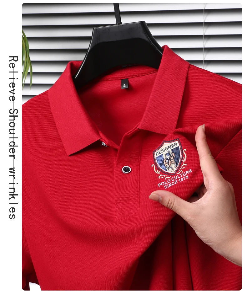 Light luxury brand embroidered long sleeved POLO shirt men's lapel top autumn new high-end cotton fashion casual Paul T-shirt