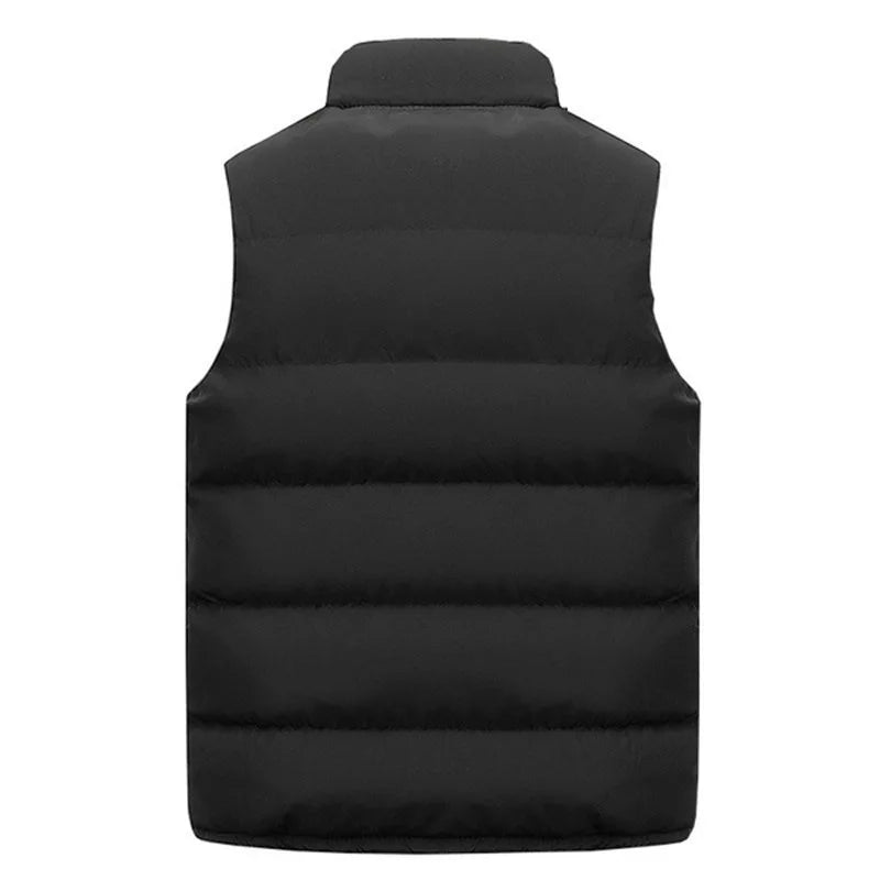 Mens Vest Jacket Warm Sleeveless Jackets Winter Waterproof Zipper