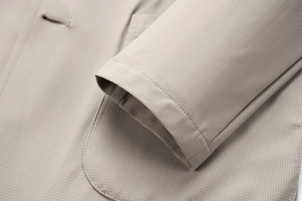 Minimalist Men Casual Blazer Ice Silk Nylon Spandex Seamless High Stretch Sun Protection Cooling Summer Breathable Tech Jacket
