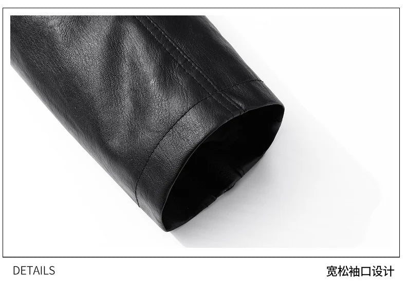 Men Spring Autumn Winter New PU Leather Jackets Men Stand Up Collar Cardigan New Motorcycle Leather Jacket Casual Leather Jacket